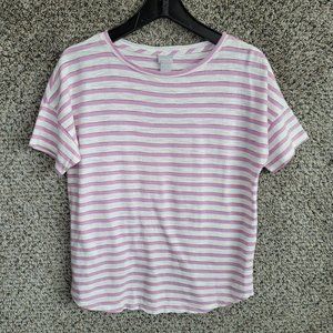 Chicos Top Womens‎ 0 US Small Purple Striped Dolman Sleeve Tee Casual Ladies